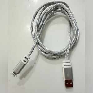 Brookstone Braided Silver USB Charging Cable